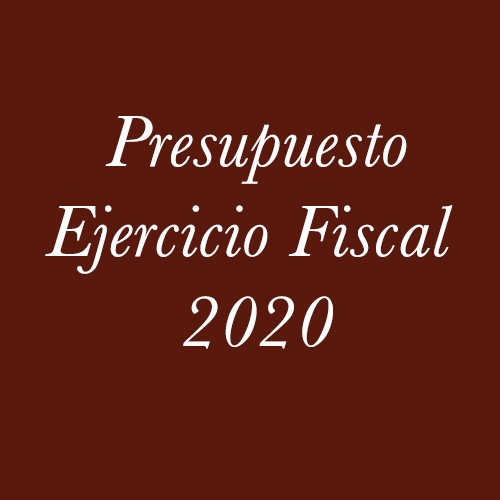 Presupuesto Ejercicio Fiscal 2020